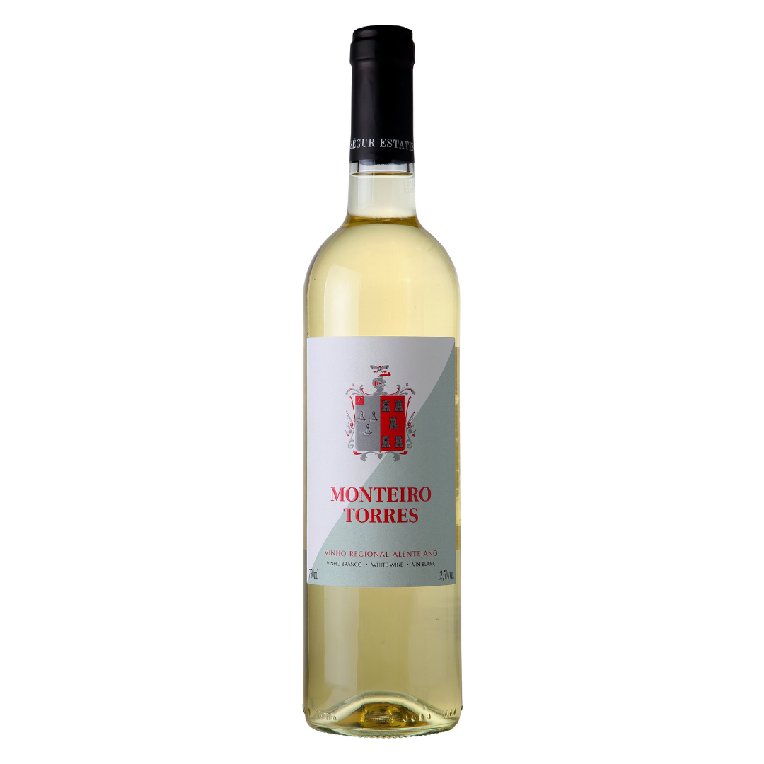Garrafa do vinho branco Monteiro Torres 750ml da Ségur Estates em fundo branco, destacando o rótulo frontal.