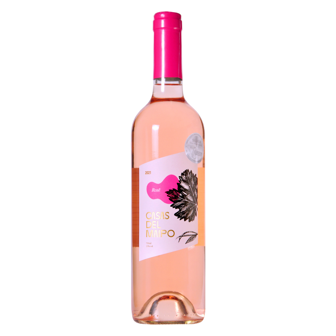 Garrafa do vinho rosé chileno Casas Del Maipo Sauvignon Blanc 750 ml da Viña Marty em fundo branco, destacando o rótulo frontal.