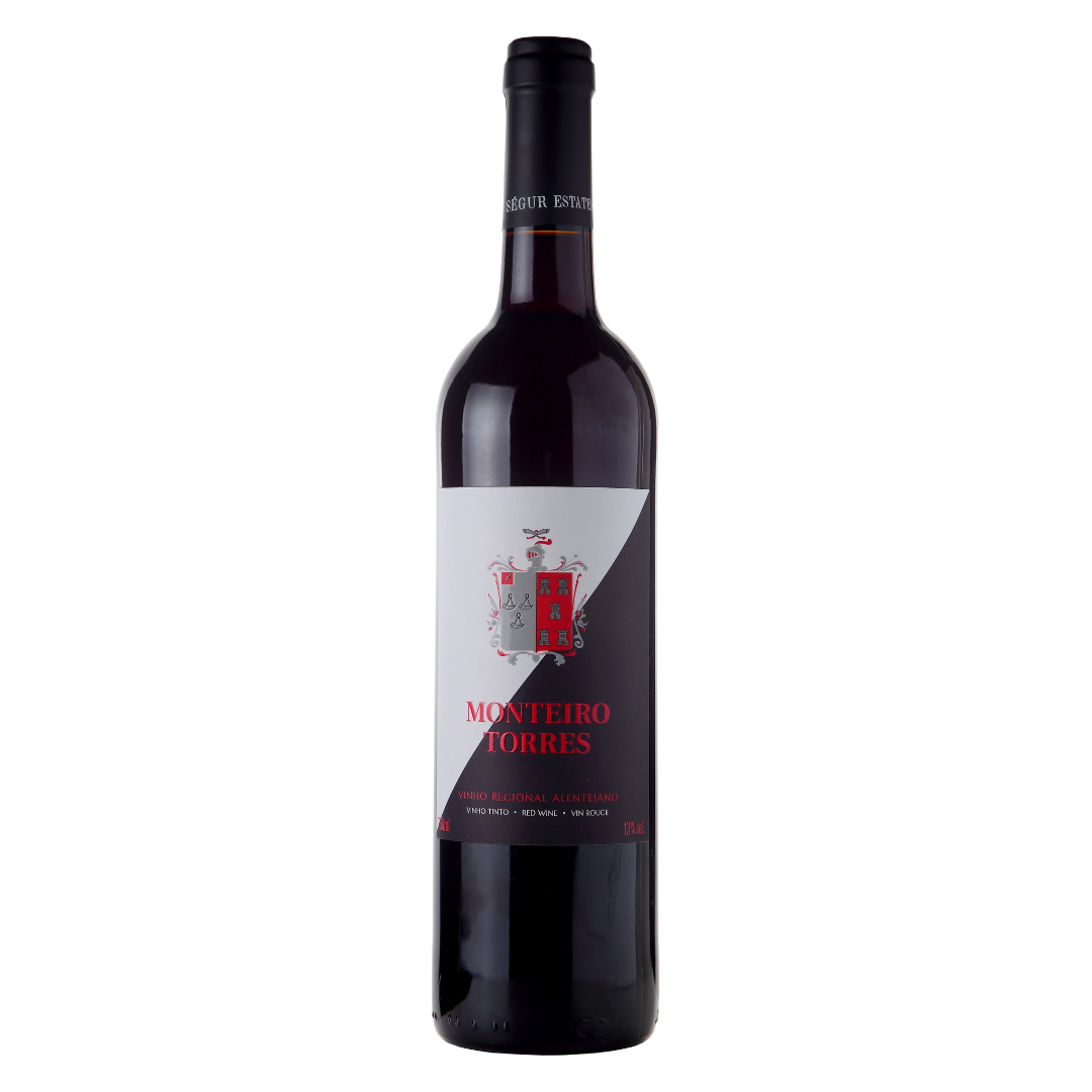 Garrafa do vinho tinto Monteiro Torres 750ml da Ségur Estates em fundo branco, destacando o rótulo frontal.