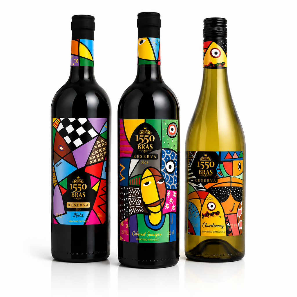 Kit 1550 Bras Reserva - 3 Vinhos, 3 Obras de Arte