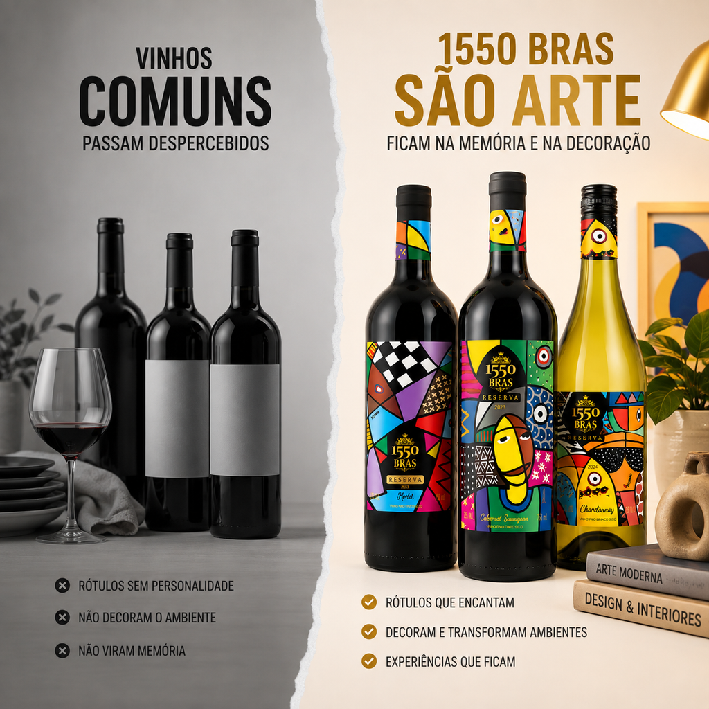 Kit 1550 Bras Reserva - 3 Vinhos, 3 Obras de Arte
