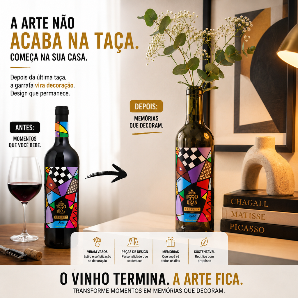 Kit 1550 Bras Reserva - 3 Vinhos, 3 Obras de Arte