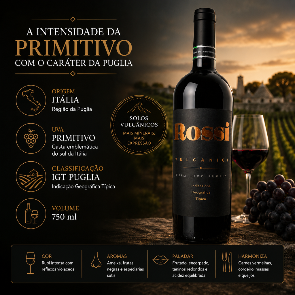 Vinho Tinto Rossi Vulcanici Primitivo