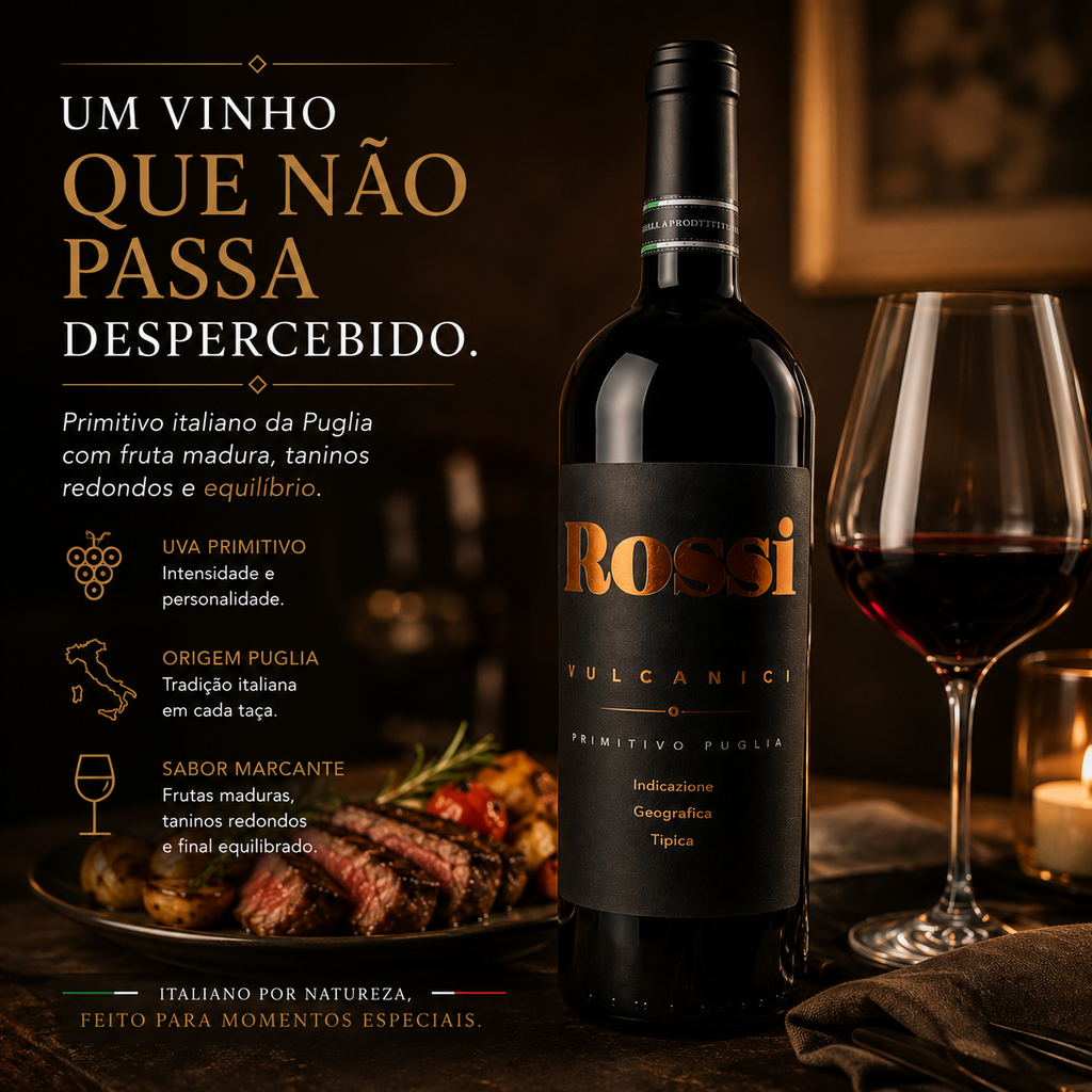 Vinho Tinto Rossi Vulcanici Primitivo