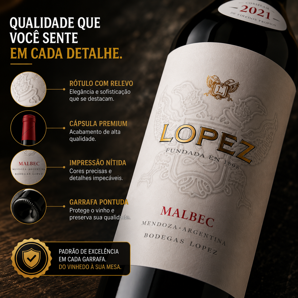 Vinho Tinto López Malbec Bodegas López Mendoza 2024 750ml