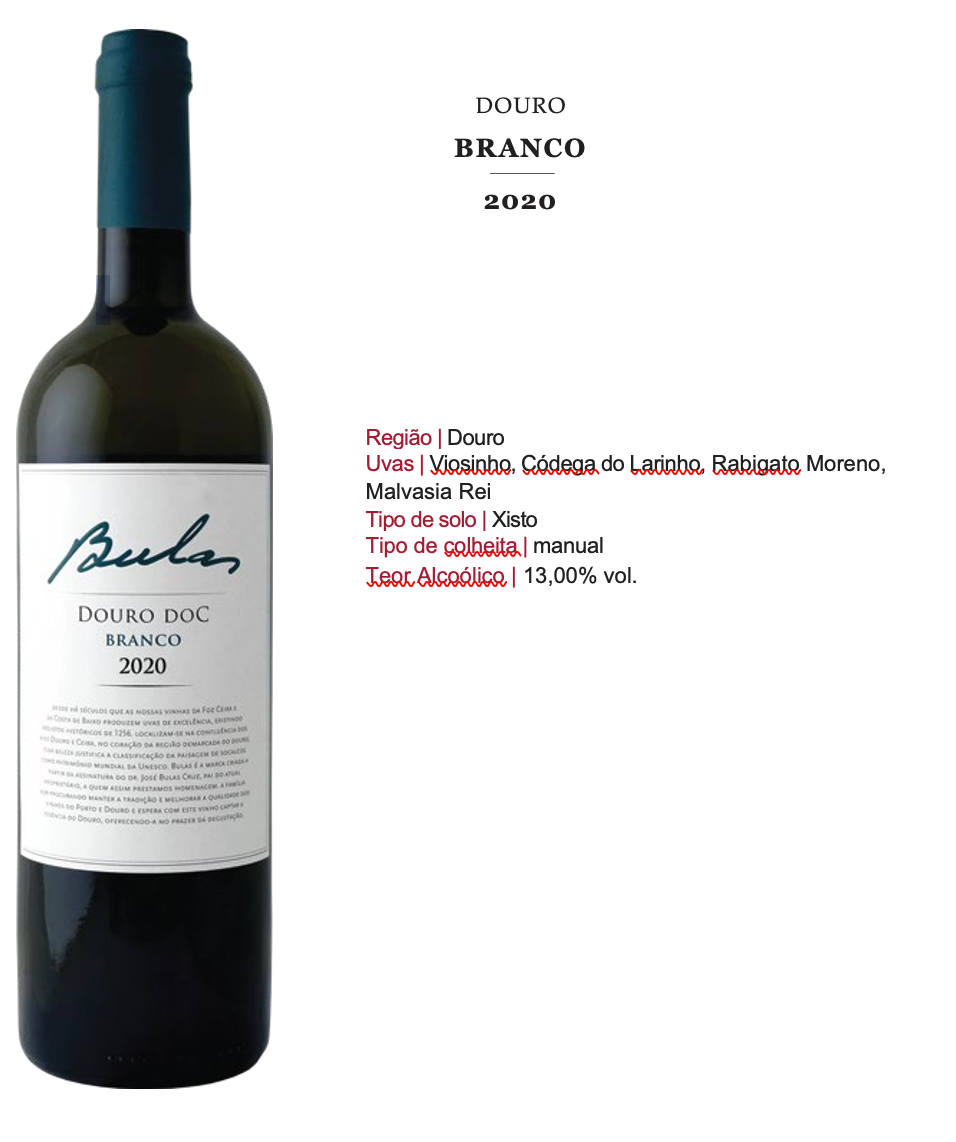 Vinho Branco Bulas DOC Douro Colheita