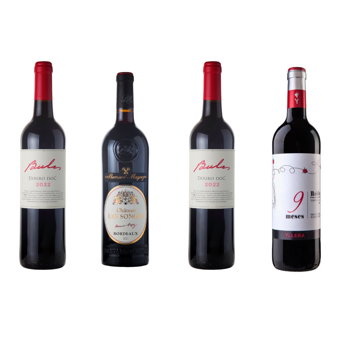 Kit Europa 1 - Château Les Songes, Bulas Reserva,Bulas Colheita, Yllera 9 Meses