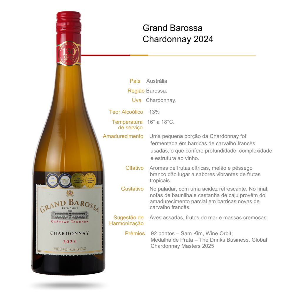 Vinho Branco Château Tanunda Grand Barossa Chardonnay