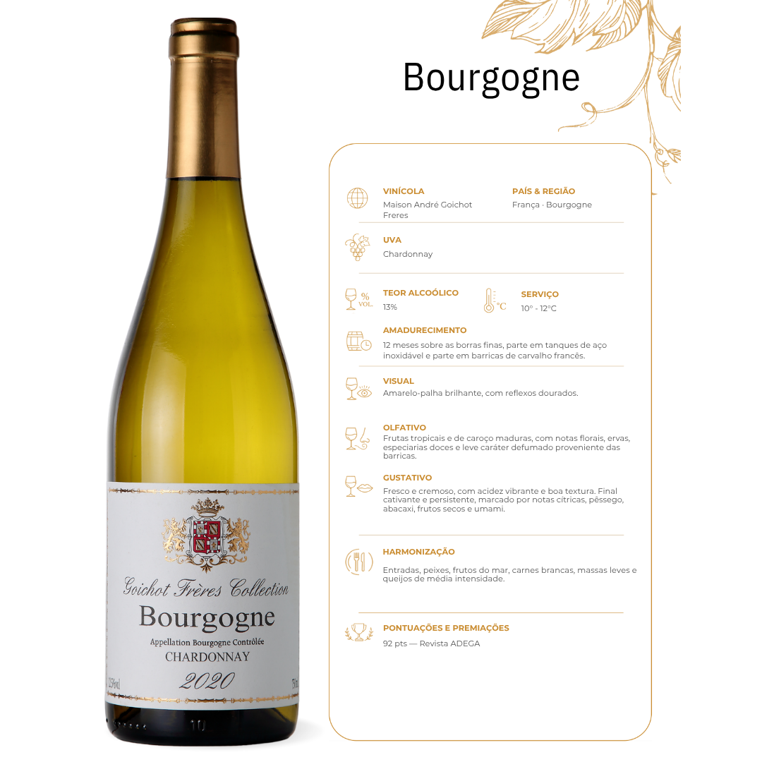 Vinho Branco Bourgogne Chardonnay Goichot