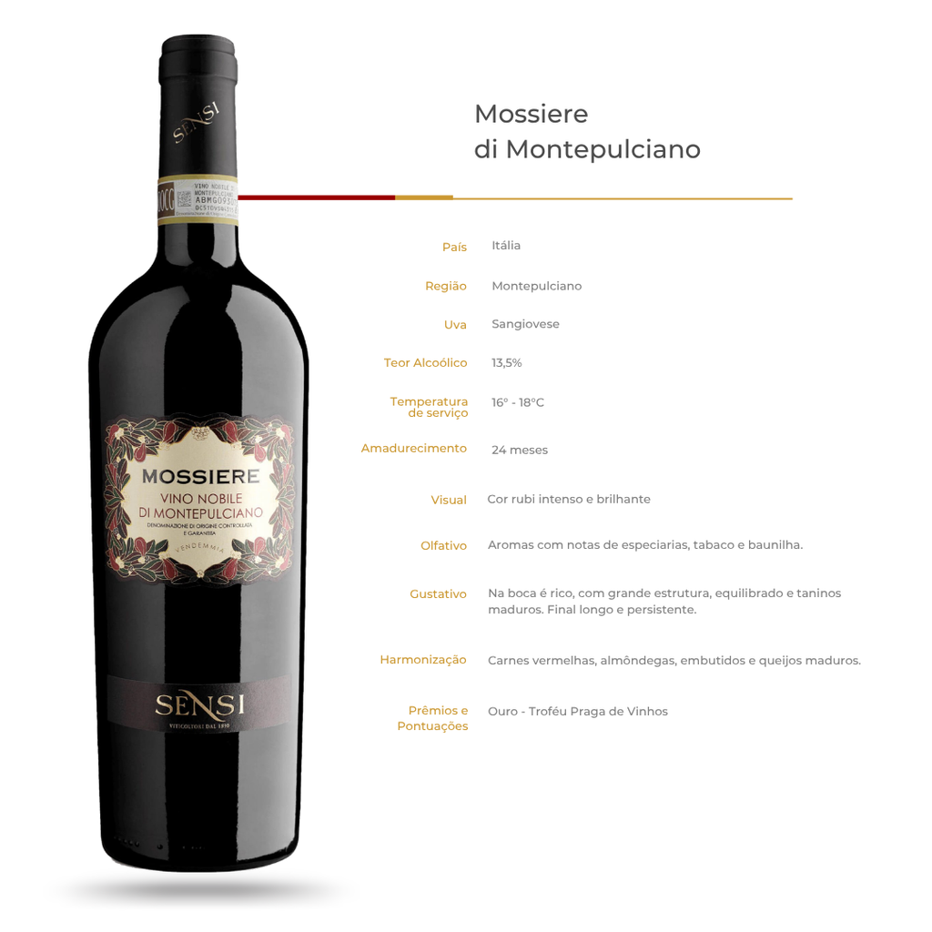 Vinho Tinto Mossiere Vino Nobile di Montepulciano DOCG Sangiovese