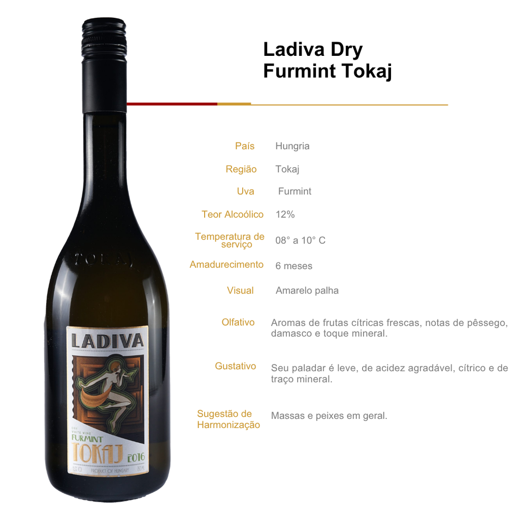 Vinho Branco Ladiva Furmint Dry Tokaji