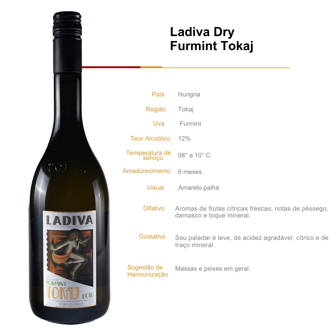 Vinho Branco Ladiva Furmint Dry Tokaji