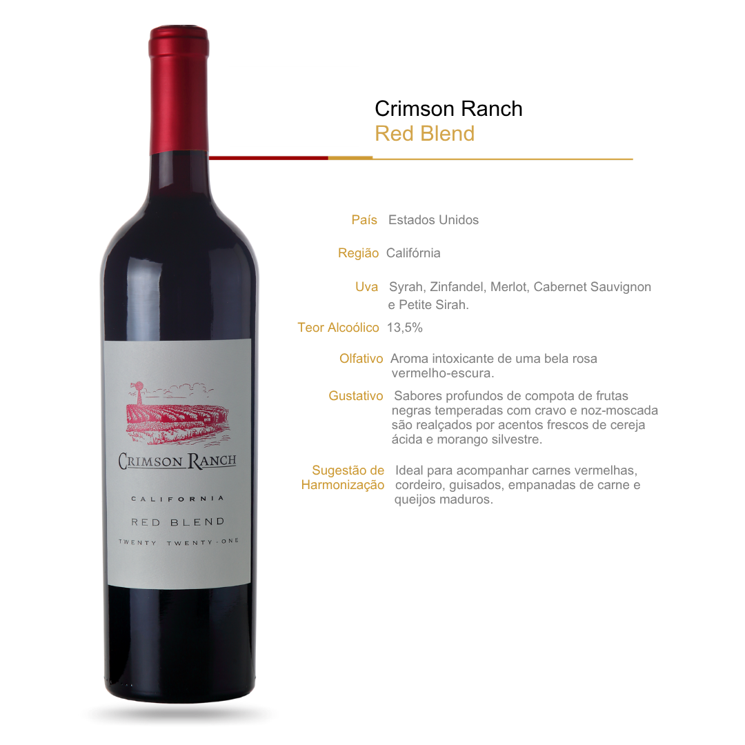 Vinho Tinto Crimson Ranch Red Blend Mondavi Califórnia 750ml
