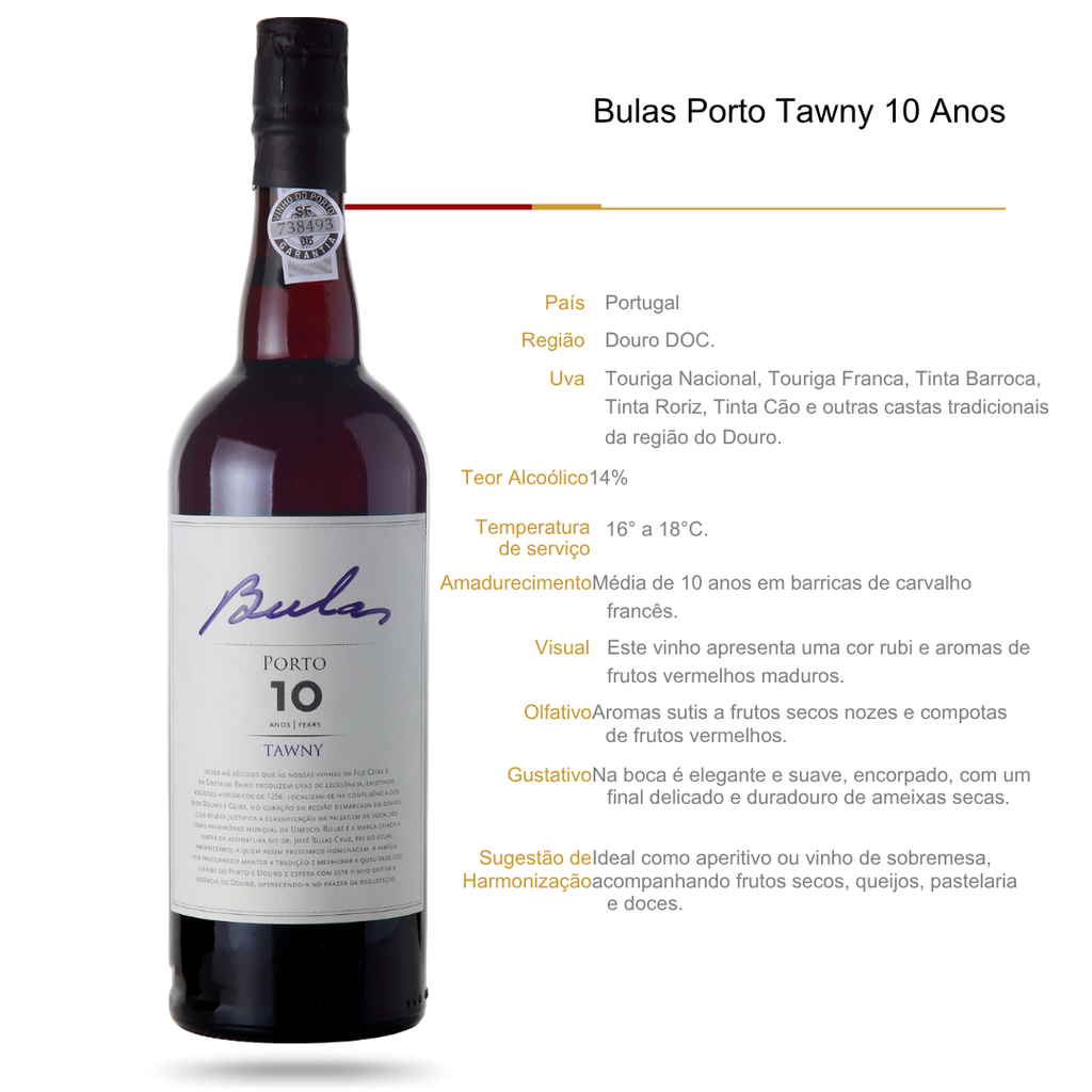 Vinho do Porto Bulas Tawny 10 Anos Blend
