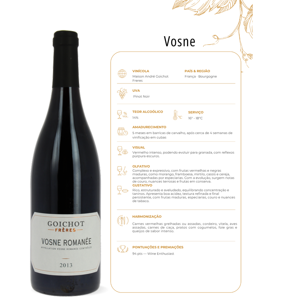 Vinho Tinto Vosne-Romanée Pinot Noir Premium 2016