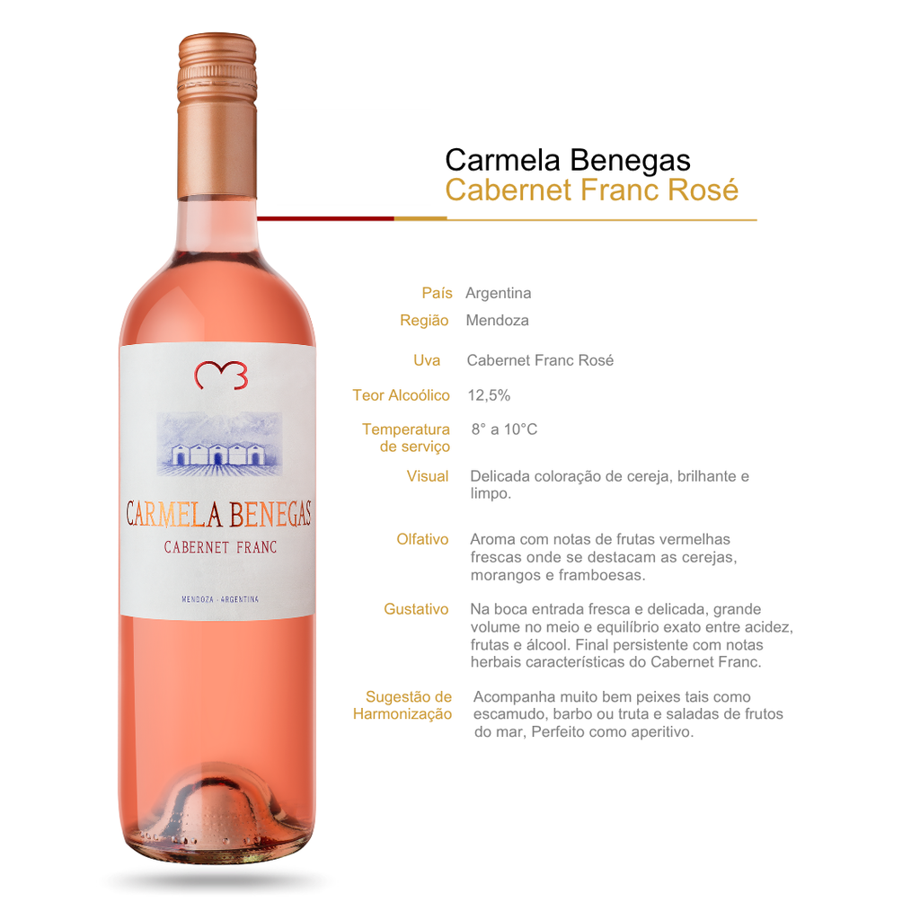 Vinho Rosé Carmela Benegas Cabernet Franc Argentina 750ml