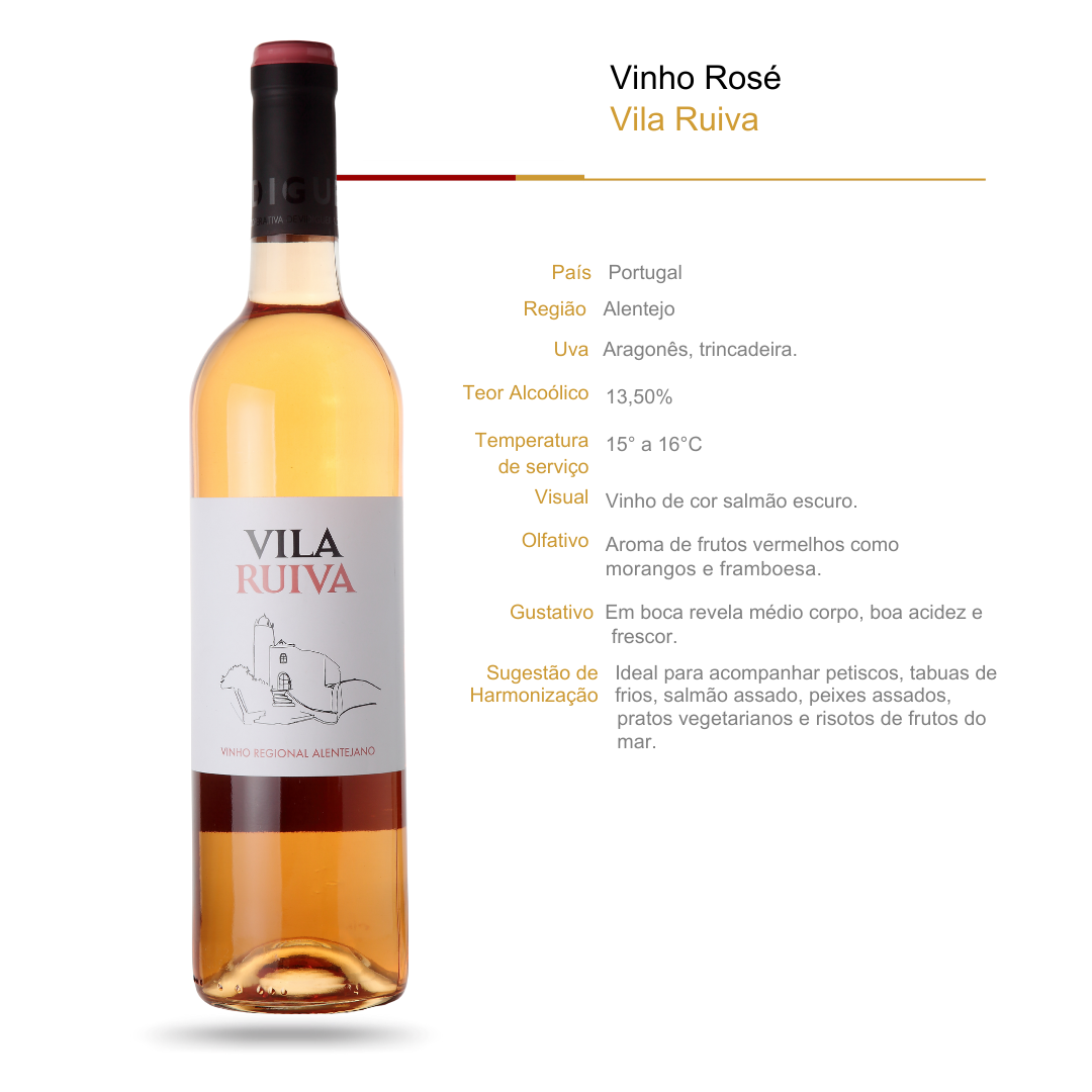 Vinho Rosé Vila Ruiva DOC Alentejano Aragonez Trincadeira