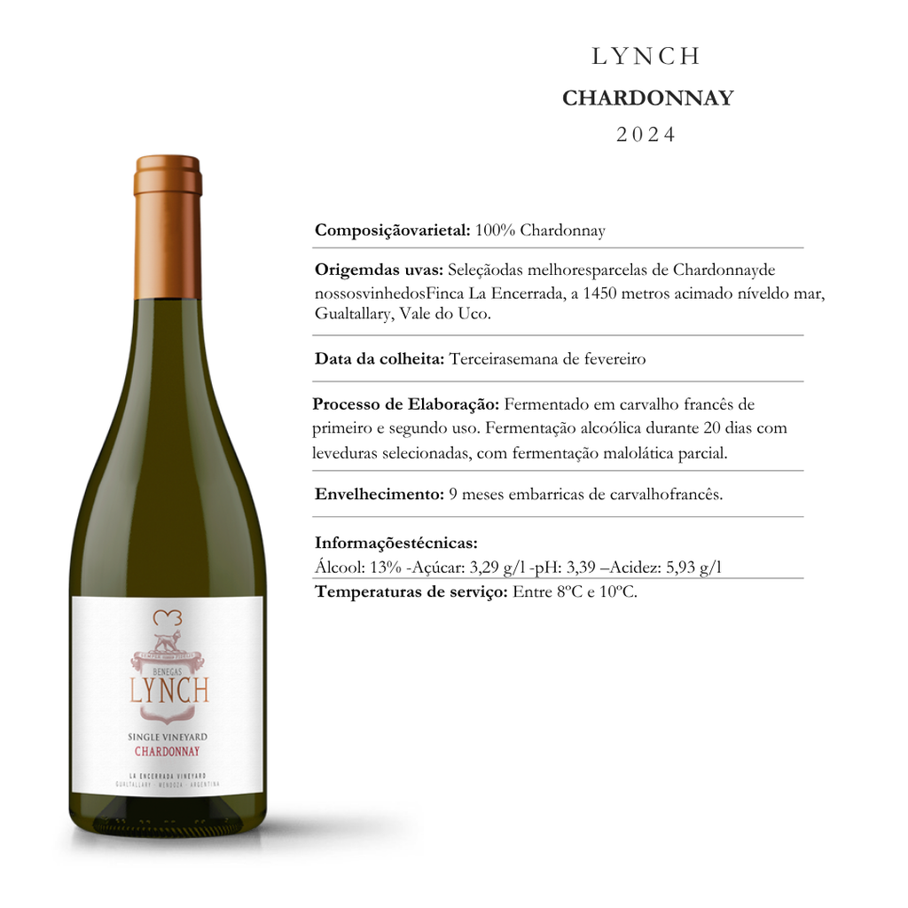 Vinho Branco Lynch Chardonnay  Benegas Single Vineyard Gualtallary