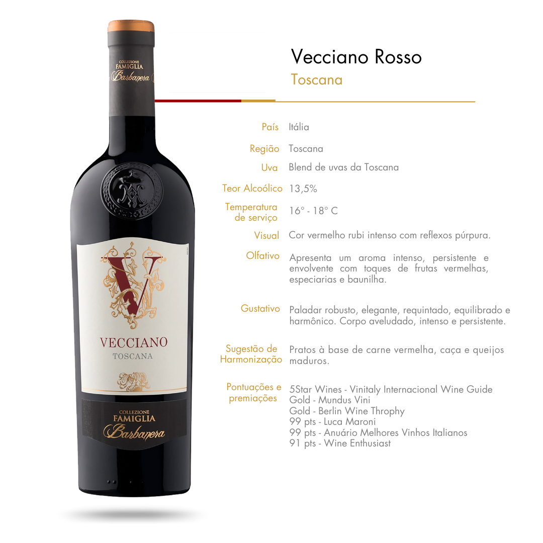 Vinho Tinto Vecciano Toscana Rosso IGT Barbanera Duca di Saragnano
