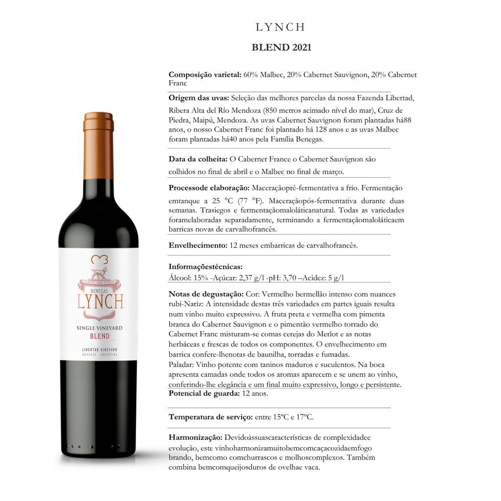 Vinho Tinto Lynch Old Vines Blend Benegas Mendoza 2021