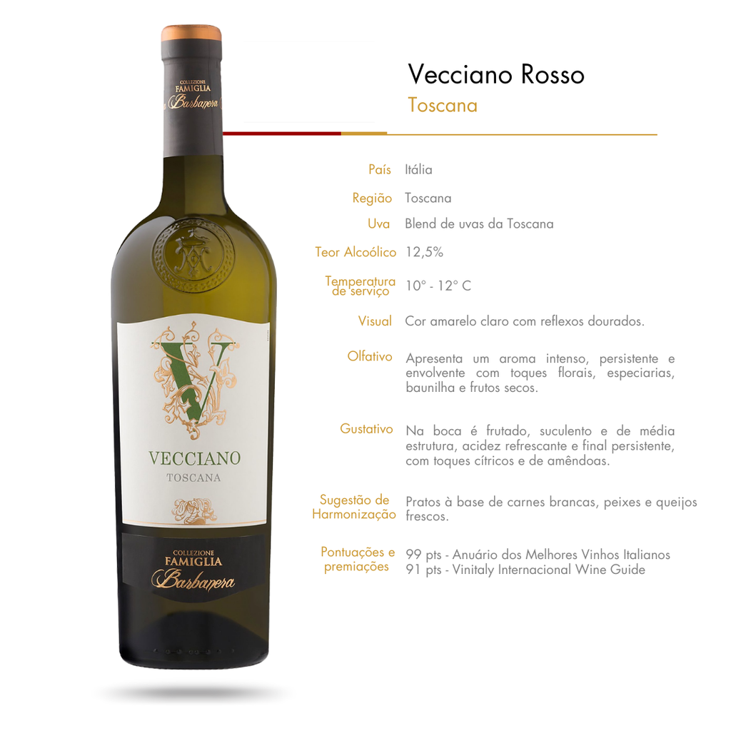Vinho Branco Vecciano Toscana Bianco IGT Barbanera Collezione Famiglia