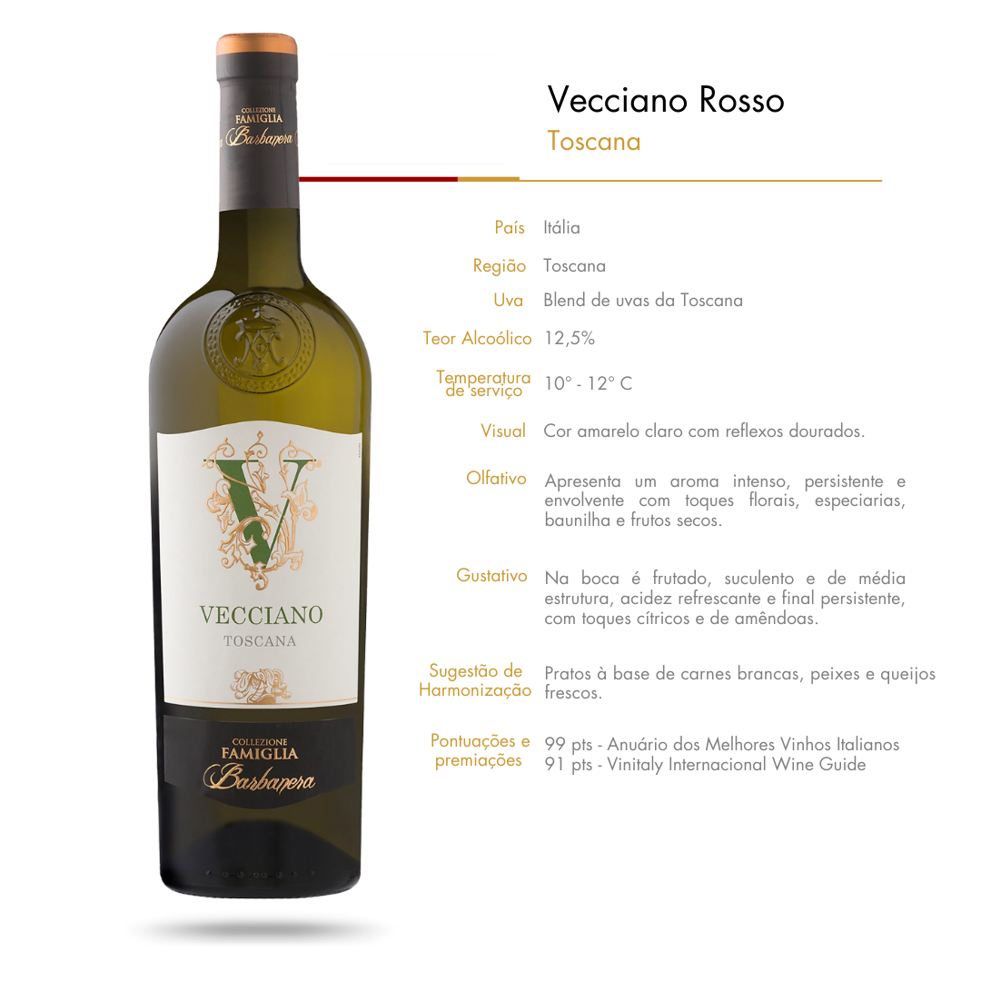 Vinho Branco Vecciano Toscana Bianco IGT Barbanera Collezione Famiglia