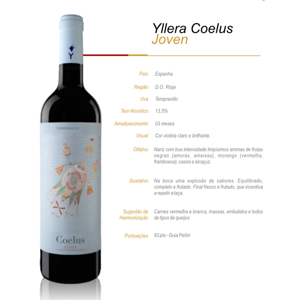 Vinho Tinto Coelus Joven Tempranillo