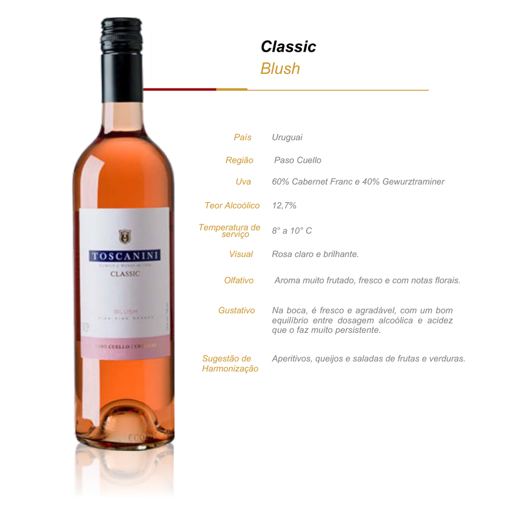 Vinho Rosé Toscanini Classic Blush