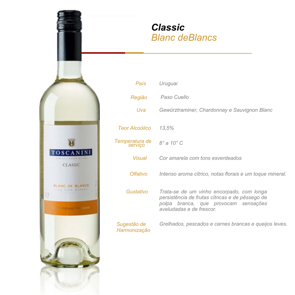 Vinho Branco Toscanini Classic Blanc de Blancs