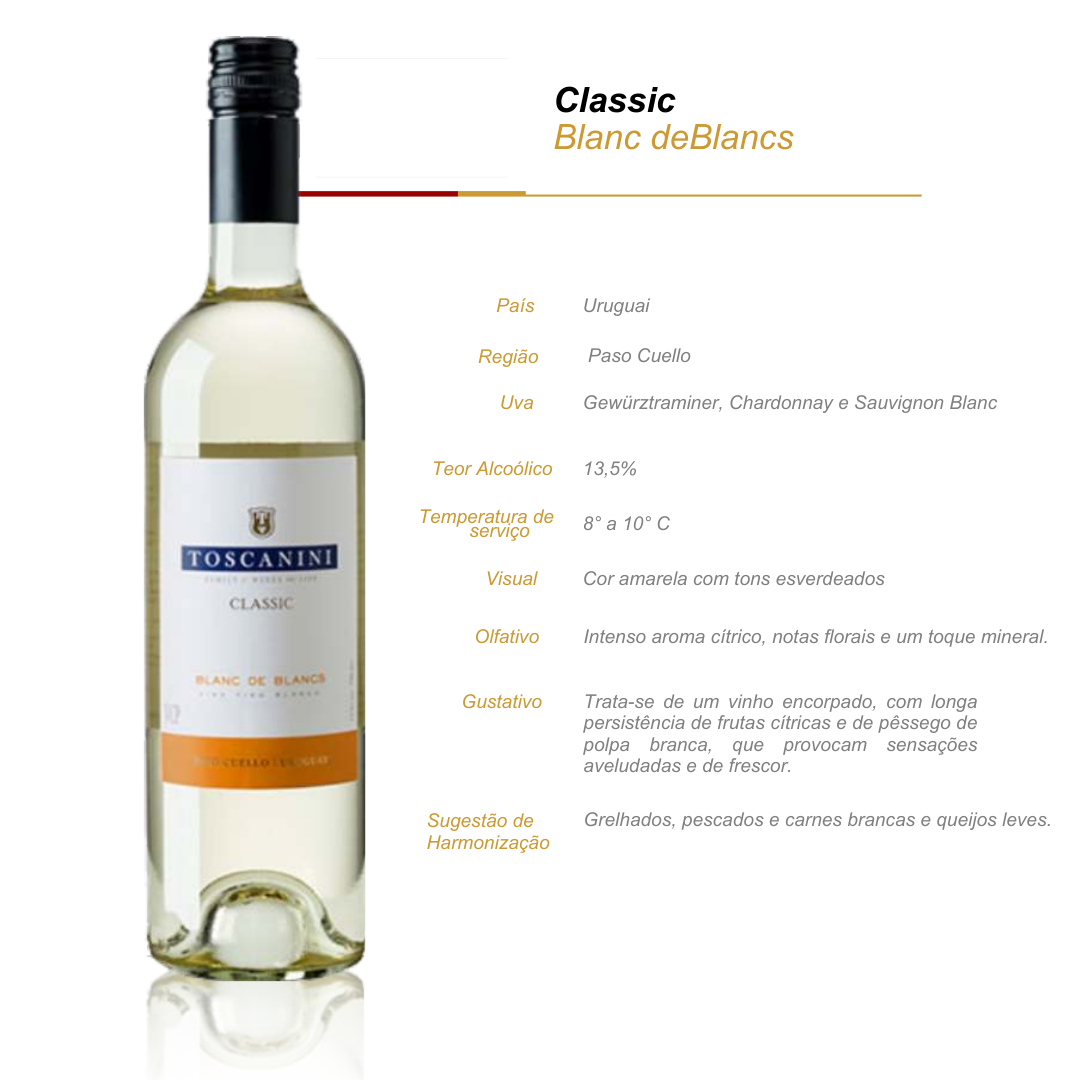 Vinho Branco Toscanini Classic Blanc de Blancs
