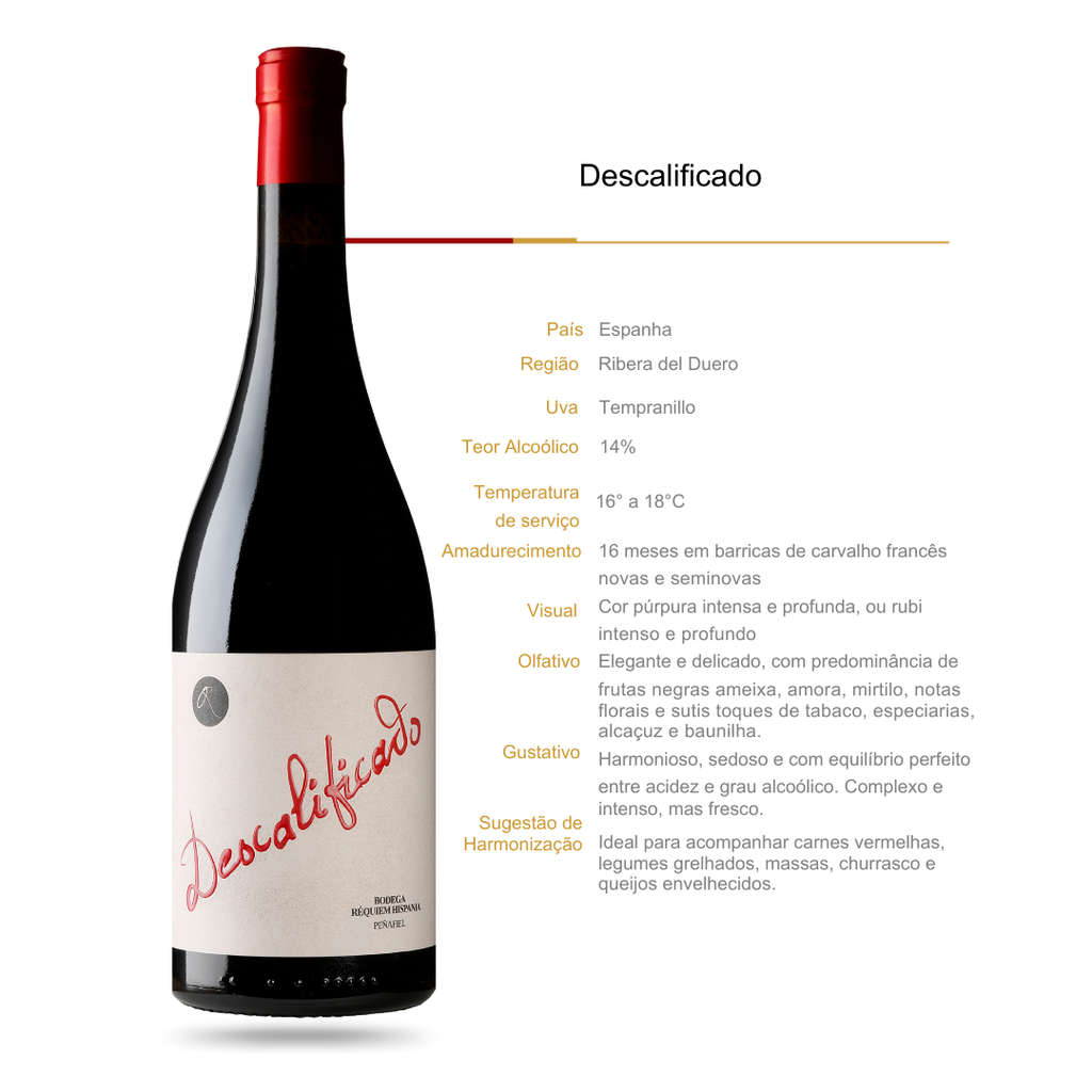 Vinho Tinto Réquiem Hispania Descalificado Ribera del Duero