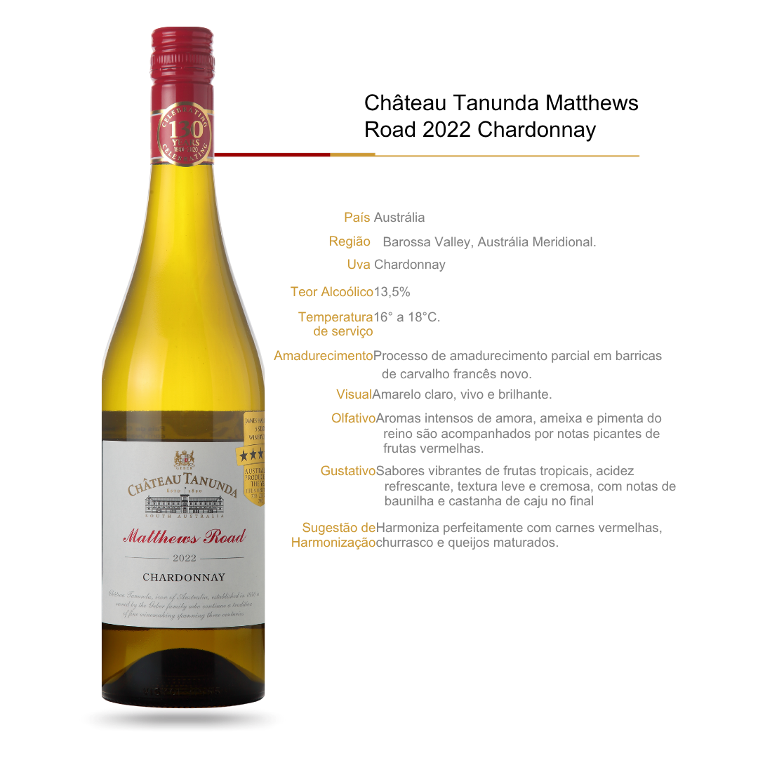 Vinho Branco Château Tanunda Matthews Road Chardonnay
