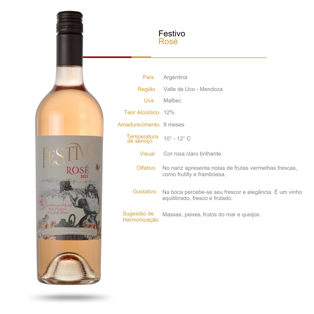 Vinho Rosé Festivo Monteviejo Malbec 2023