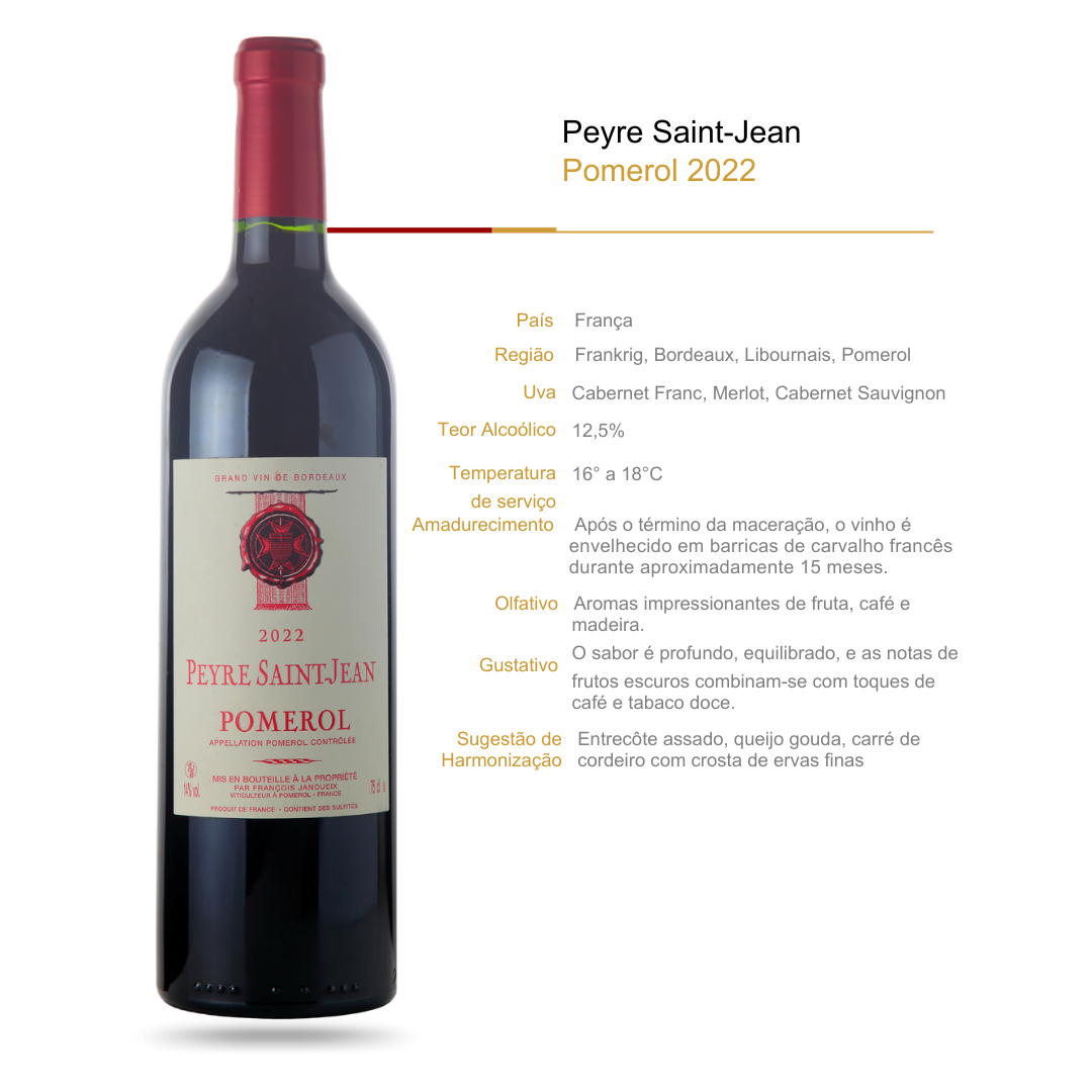 Vinho Tinto François Janoueix Peyre Saint-Jean Pomerol 2022