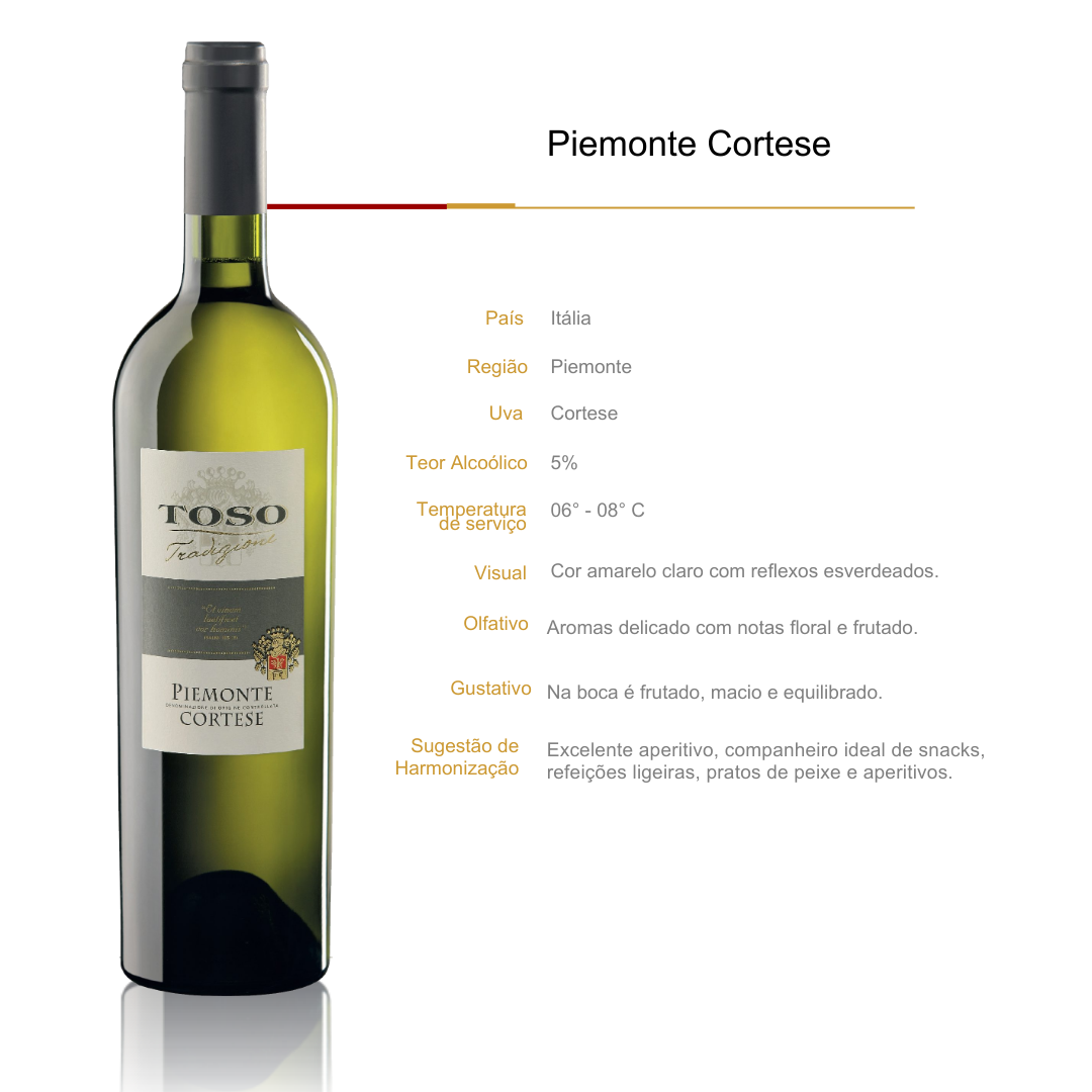 Vinho Branco Toso Piemonte Cortese DOC