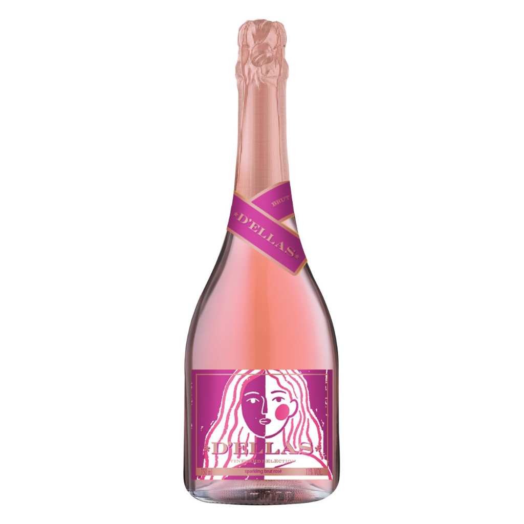 Garrafa do Espumante D'ELLAS Brut Rosé Maiara e Maraísa 750ml, destacando sua coloração rosada vibrante e rótulo