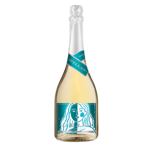 Garrafa do Espumante D'ELLAS Moscatel Doce Maiara e Maraísa 750ml em fundo claro, destacando a cor amarelo-esverdeada e o rótulo.