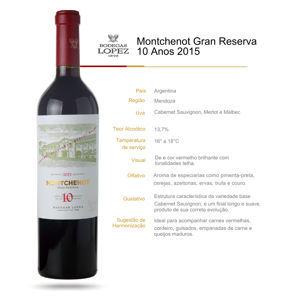 Vinho Tinto Montchenot Gran Reserva 10 Anos 2015