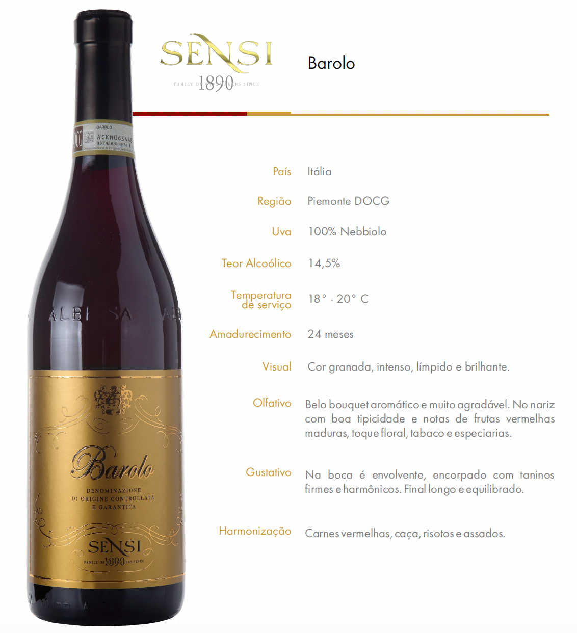 Vinho Tinho Barolo Sensi