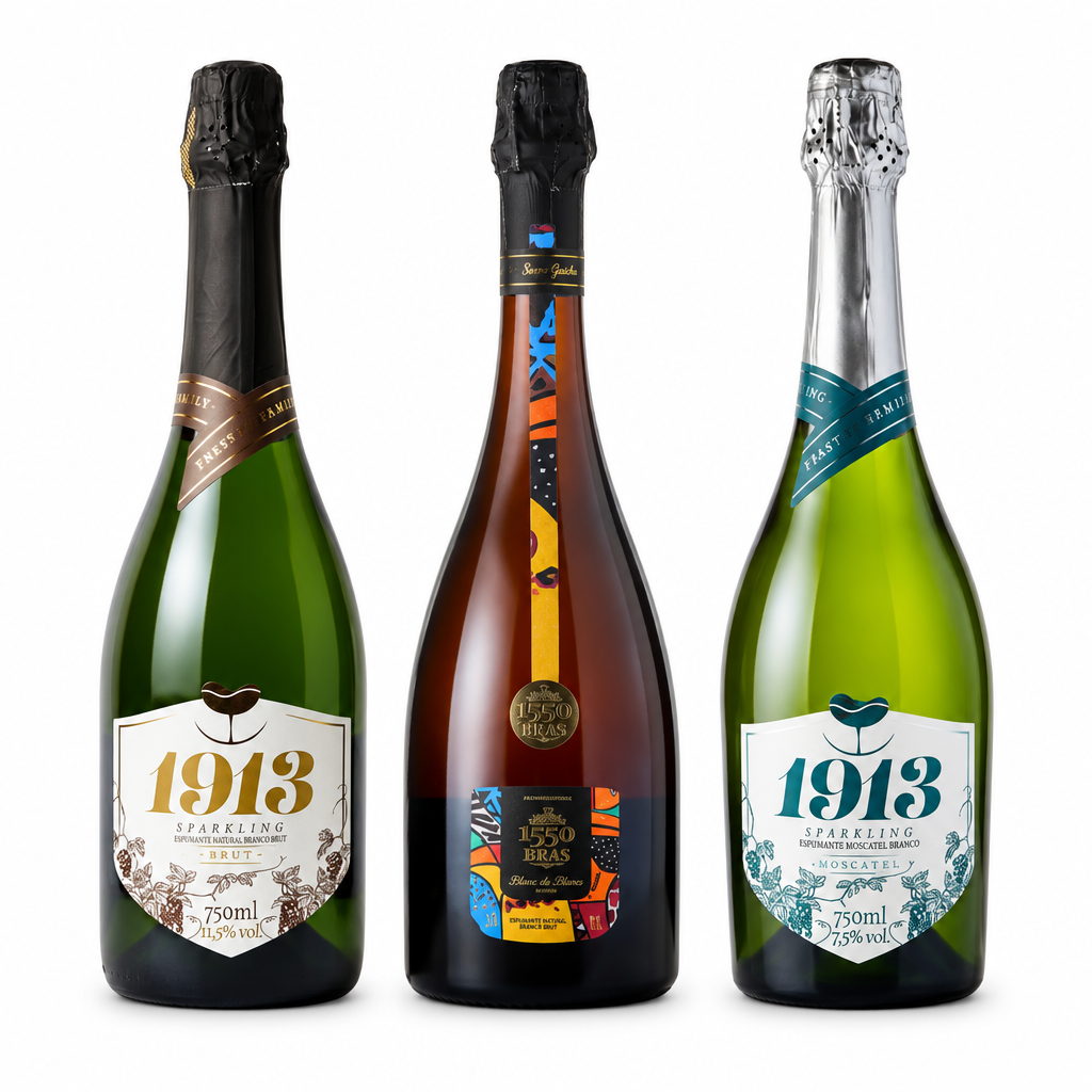 Kit Espumantes do Brasil: Brut e Moscatel 750ml