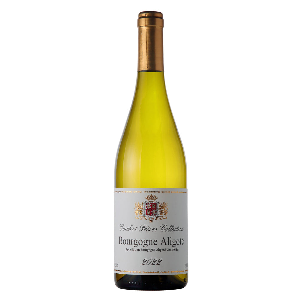 Garrafa de 750 ml do vinho branco Château du Cray Bourgogne Aligoté, da Maison André Goichot, produzido com 100% Aligoté na Côte Chalonnaise, Borgonha, França, com rótulo frontal em destaque.