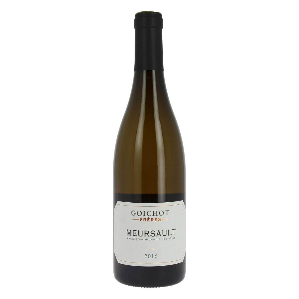 Garrafa de 750 ml do vinho branco Maison André Goichot Meursault, elaborado com Chardonnay na Côte de Beaune, Borgonha, França, com rótulo frontal em destaque.