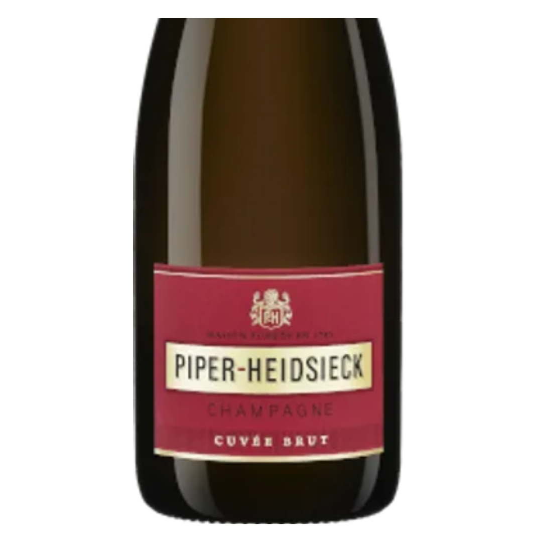 Detalhe do rótulo temático de verão do Champagne Piper-Heidsieck Cuvée Brut.