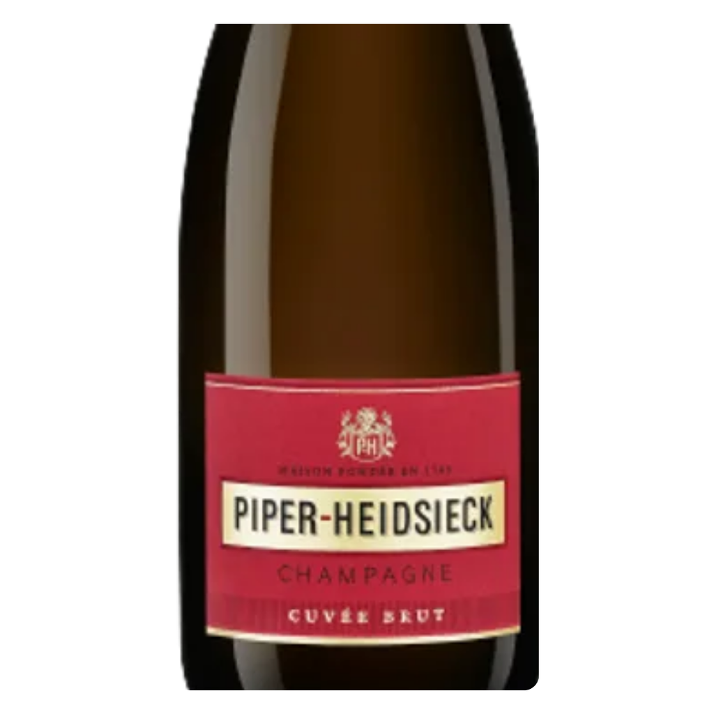 Detalhe da embalagem festiva de inverno do Champagne Piper-Heidsieck.