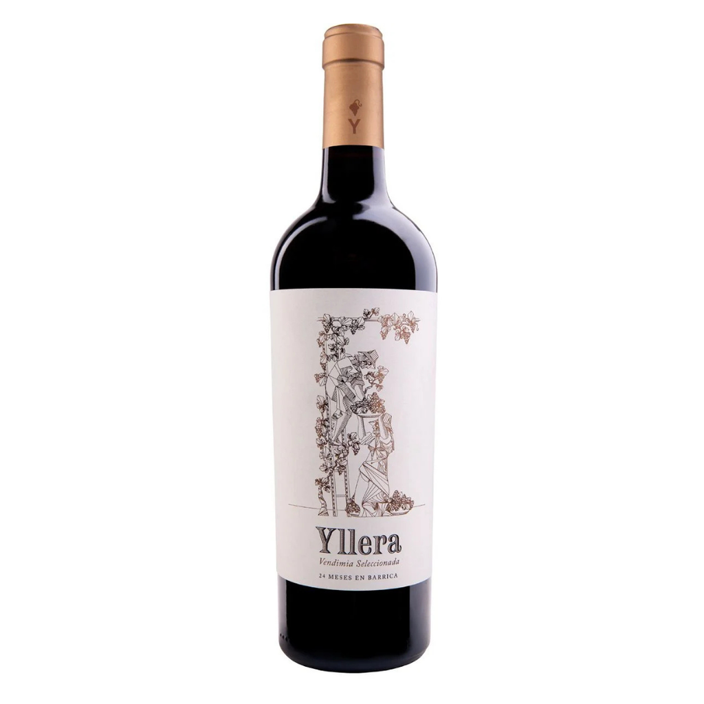 Garrafa do vinho tinto Yllera Reserva Vendimia Seleccionada Tempranillo 750ml da Bodegas Yllera, de Castilla y León, Espanha, em fundo branco com destaque para o rótulo frontal.
